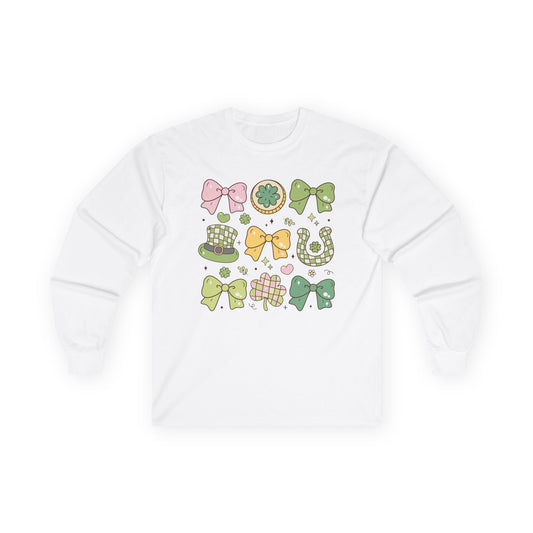 St Patrick's Day Coquette Long Sleeve Tee