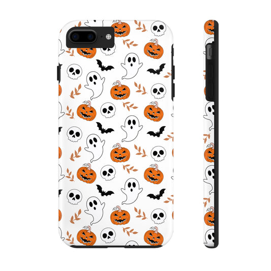Halloween Themed Tough Phone Cases, Spooky Ghosts & Skulls, Perfect for Fall Decor, Unique Gift for Halloween Lovers, Fun Pumpkin Design