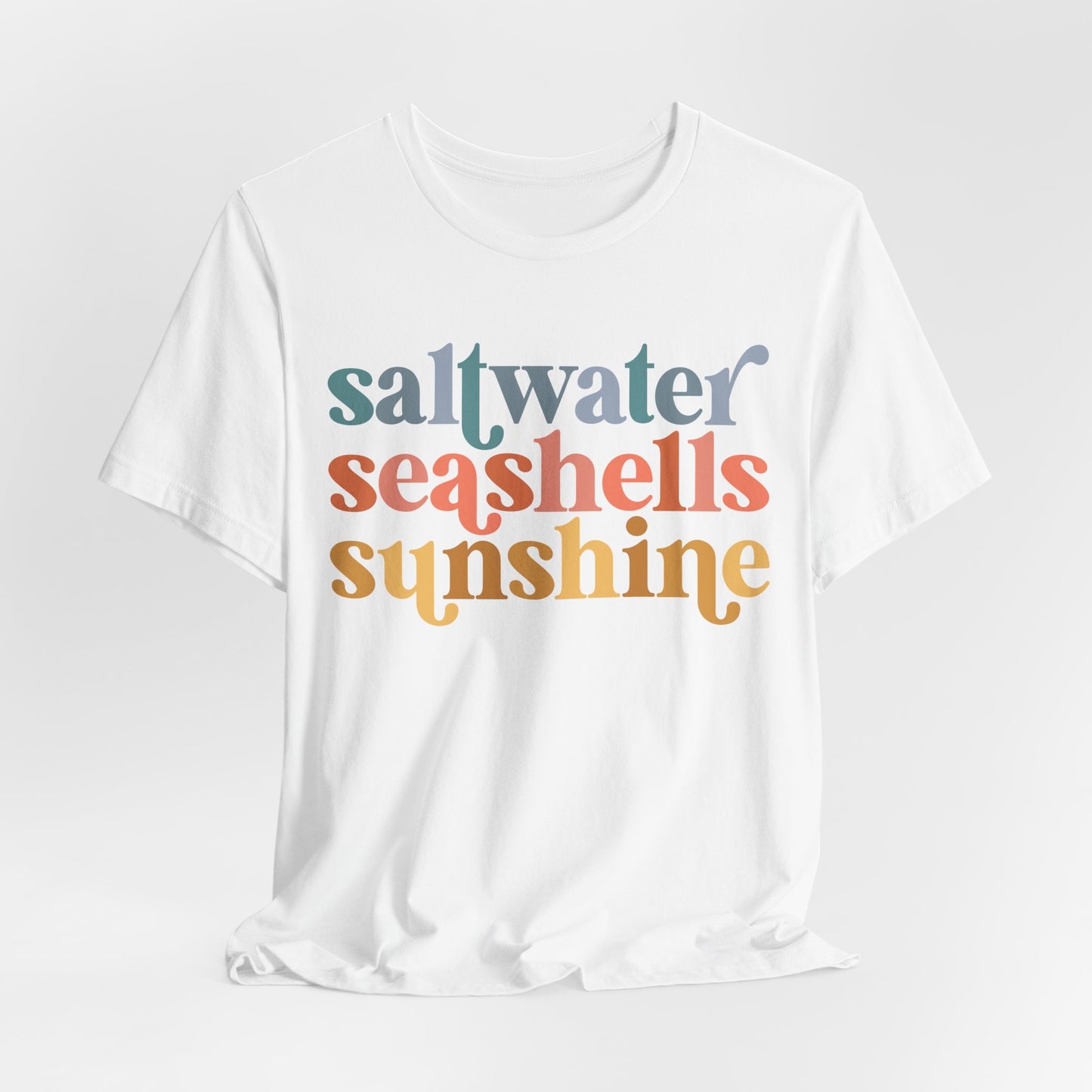 Coastal Vibes Unisex Jersey Tee - Saltwater Seashells Sunshine Design