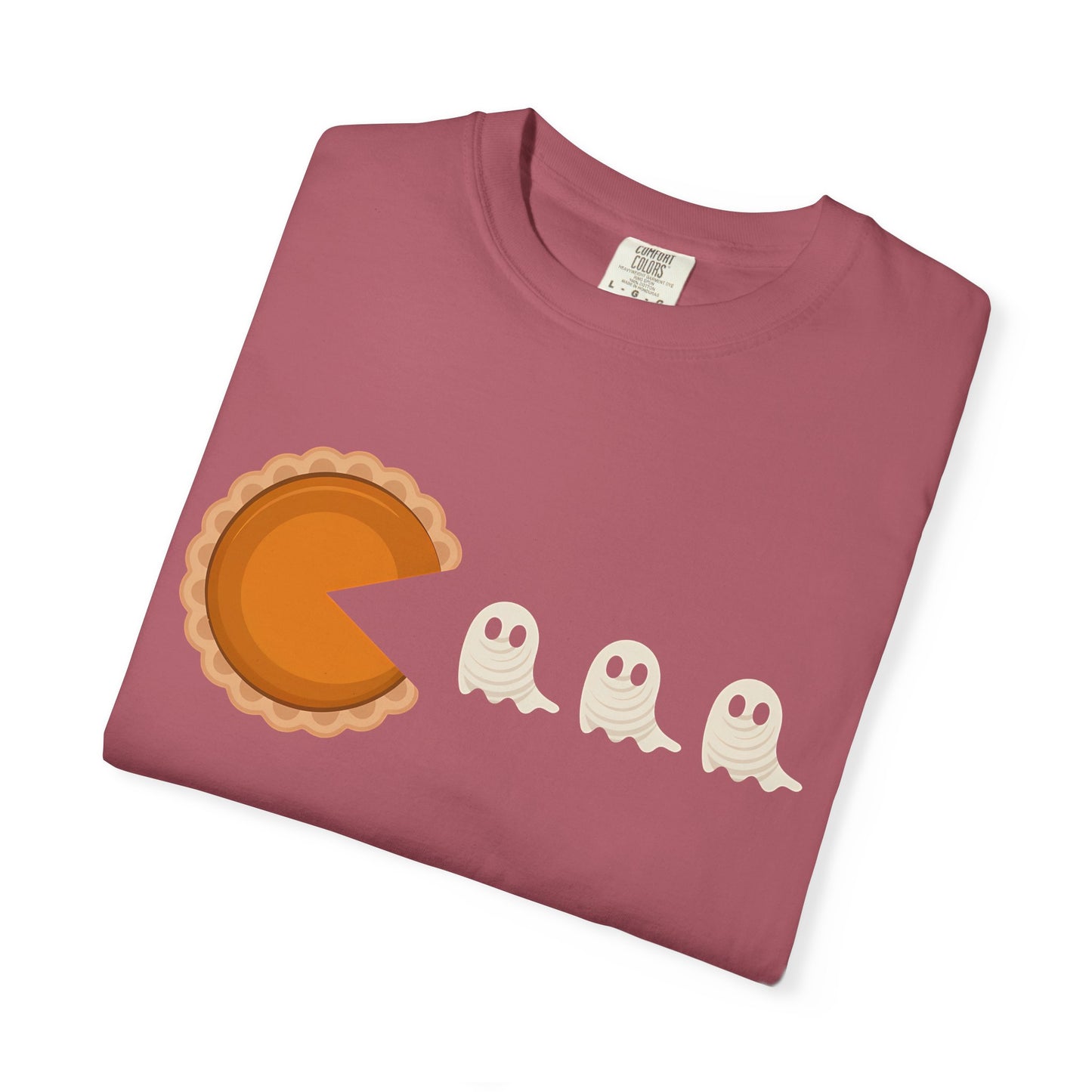Pac-Man Pumpkin Pie Ghosts Unisex T-Shirt, Halloween Tee, Gamer Shirt, Fun Graphic Top, Gift for Gamers, Casual Wear
