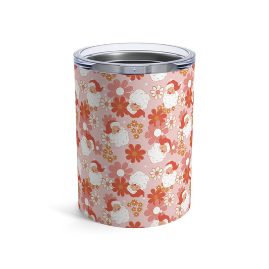 Retro Santa Tumbler, Christmas Drinkware, Holiday Gift, Festive Coffee Cup, Vintage Santa Mug