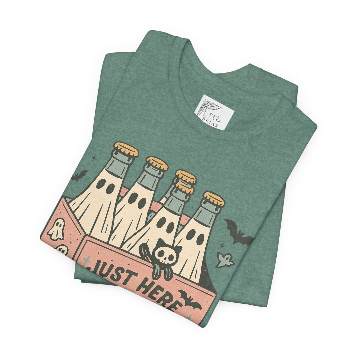 Halloween Vibes Unisex Tee - Just Here for the Boos, Fun Halloween Shirt, Party Wear, Gag Gift, Ghostly Spirit Classy Wear