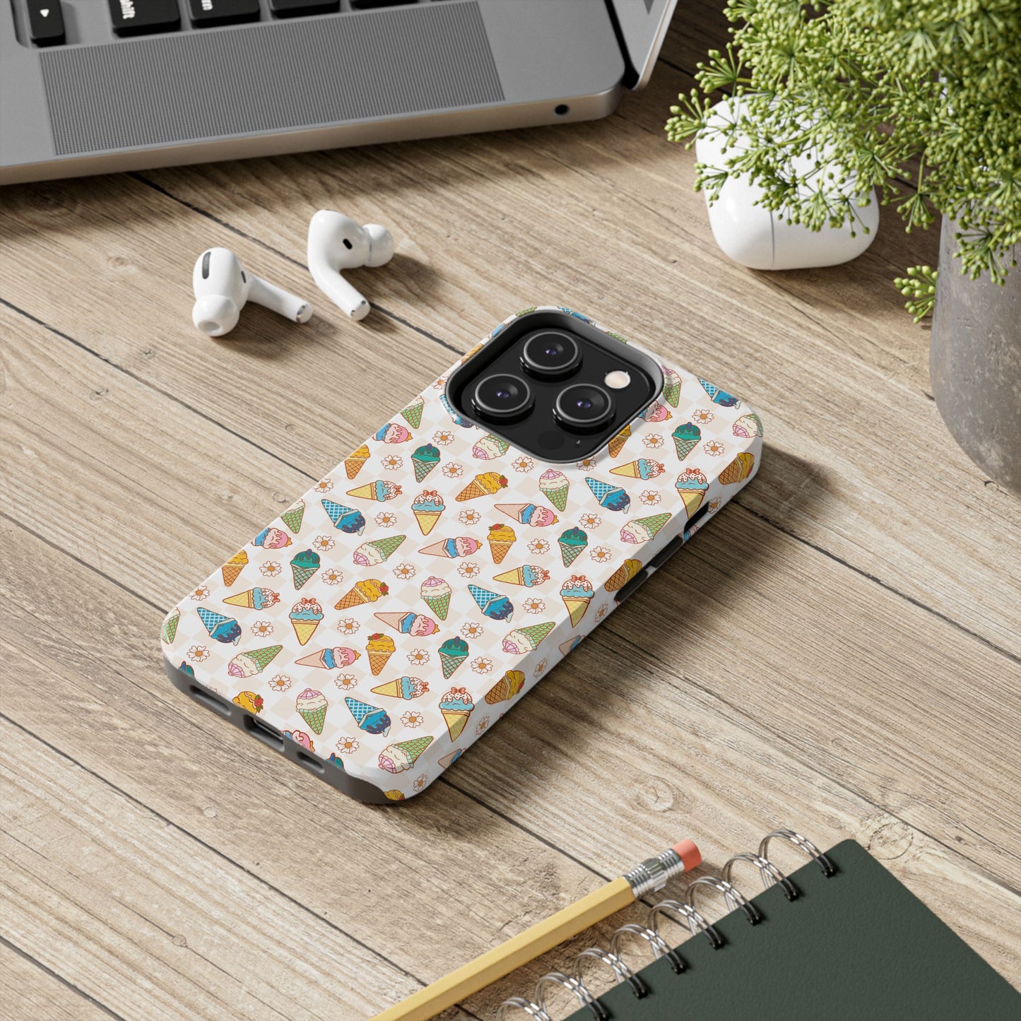 Princess Themed Colorful Ice Cream Tough Phone Cases - Fun, Giftable, Summer Vibe, Durable Protection for Your Device, Perfect for Food Lovers, Bright