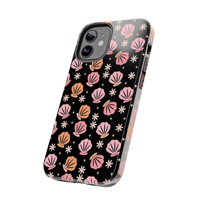 Floral Tough Phone Cases for Trendy Protection, Shell Pattern Phone Cover, Vibrant Floral Case, Girly Gift, Cute Tech Accessories