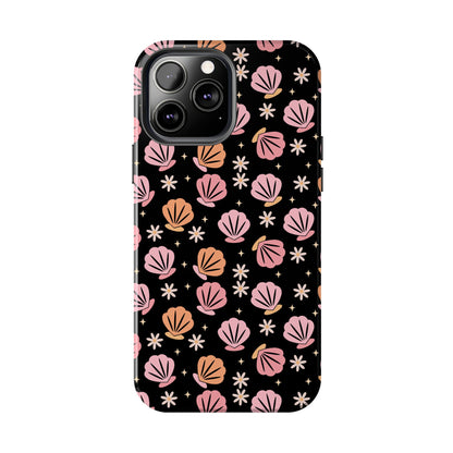 Floral Tough Phone Cases for Trendy Protection, Shell Pattern Phone Cover, Vibrant Floral Case, Girly Gift, Cute Tech Accessories