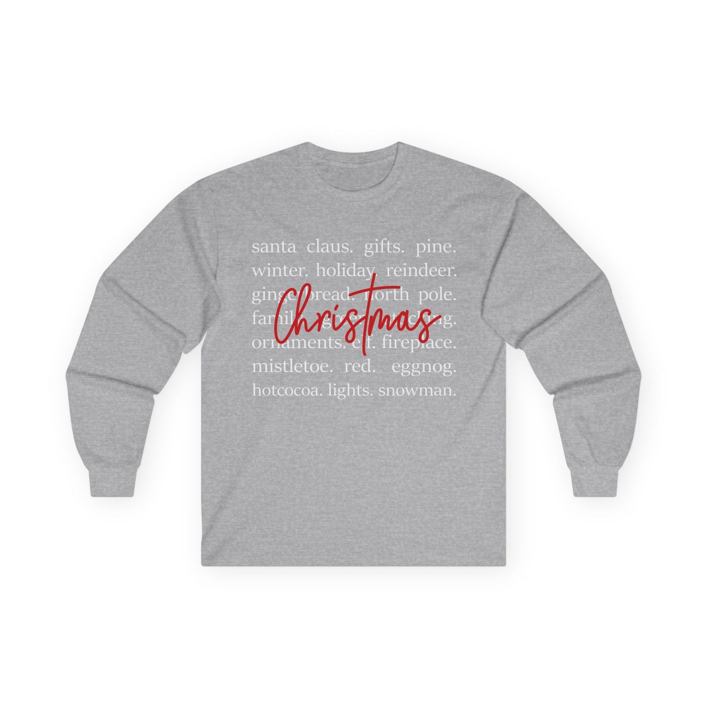 Holiday Vibes Long Sleeve Tee - Santa Claus & Winter Celebration Design