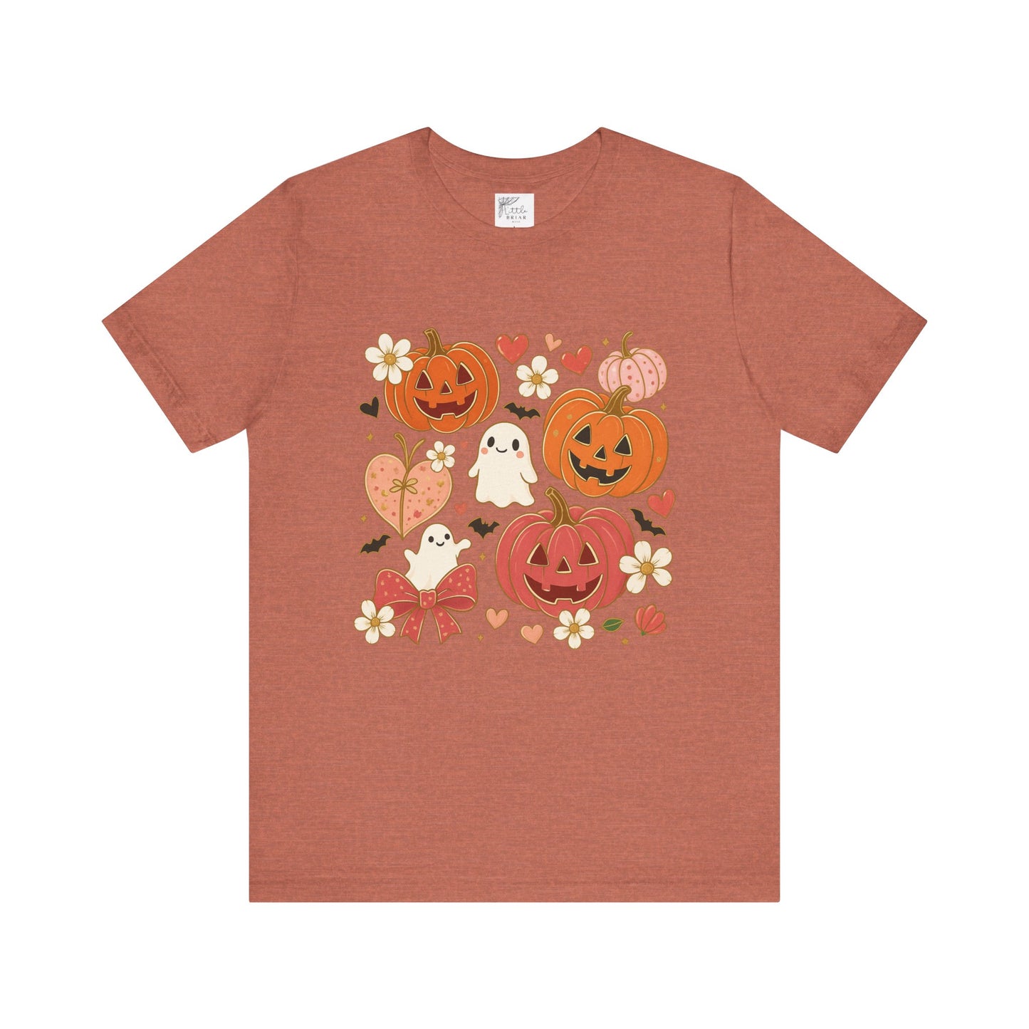 Halloween Ghost & Pumpkin Tee, Perfect for Fall, Halloween Parties, Cozy Autumn Wear, Unisex T-Shirt, Seasonal Gift Idea
