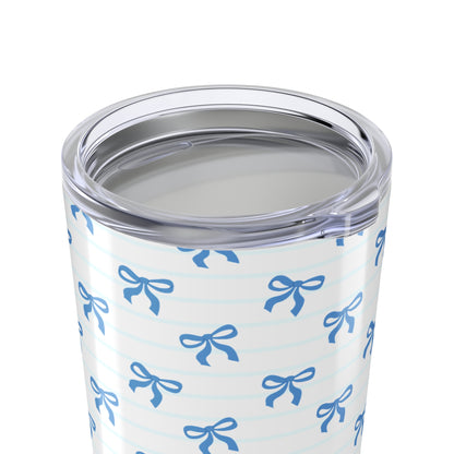 Charming Bow Pattern Tumbler | Cute Travel Mug, Stylish Gift, Party Favor, Personalized Drinkware, Bridal Shower