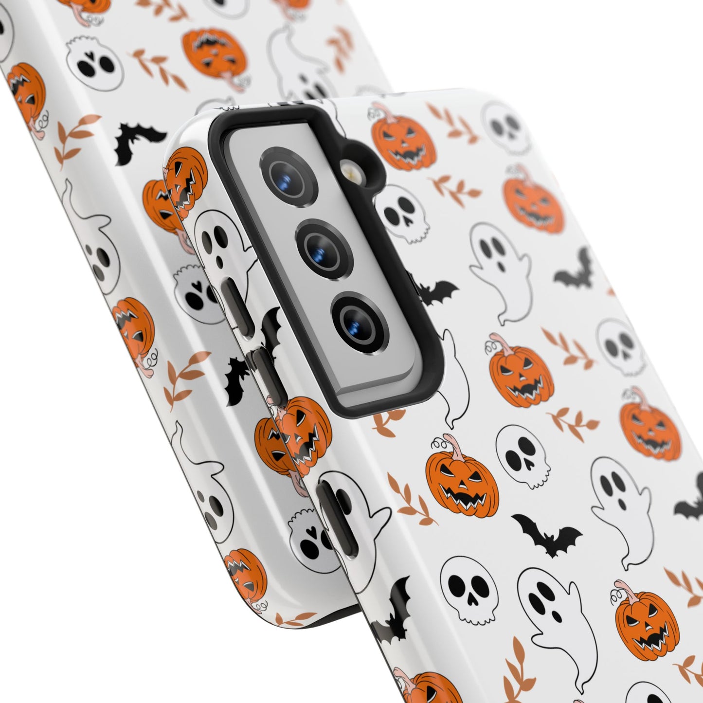 Halloween Themed Tough Phone Cases, Spooky Ghosts & Skulls, Perfect for Fall Decor, Unique Gift for Halloween Lovers, Fun Pumpkin Design