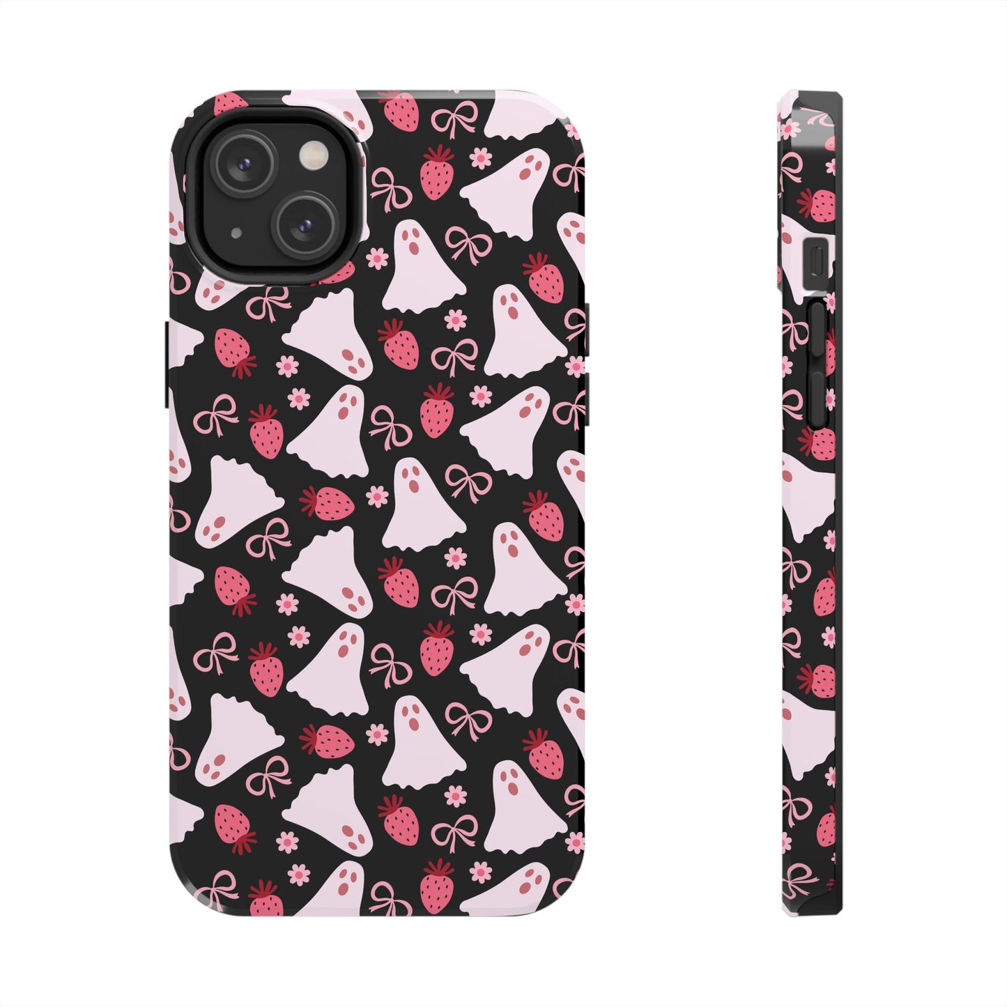 Cute Ghosts and Strawberries Phone Case | Tough Phone Cases, Halloween Accessories, Unique Gift Ideas, Spooky Aesthetic, Everyday Style