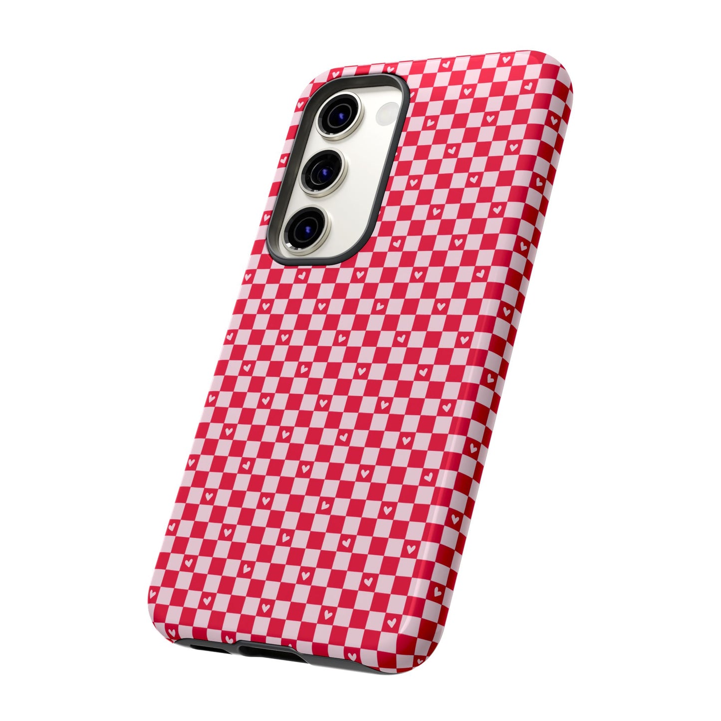 Red Checkerboard Heart Phone Case