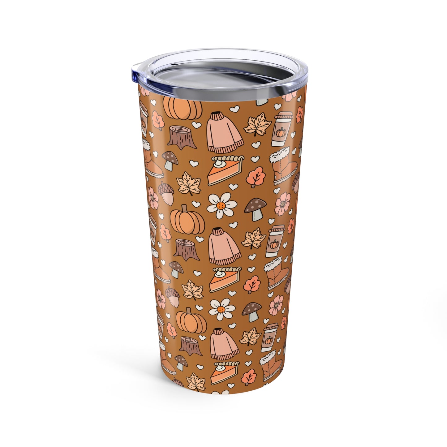 Fall-Themed Tumbler, Cozy Autumn Drinkware for Pumpkin Lovers, Insulated Coffee Cup, Gift for Thanksgiving, Cute Floral Design
