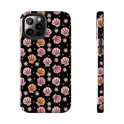 Floral Tough Phone Cases for Trendy Protection, Shell Pattern Phone Cover, Vibrant Floral Case, Girly Gift, Cute Tech Accessories