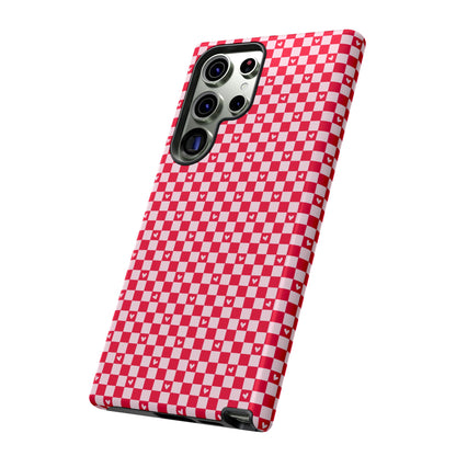 Red Checkerboard Heart Phone Case