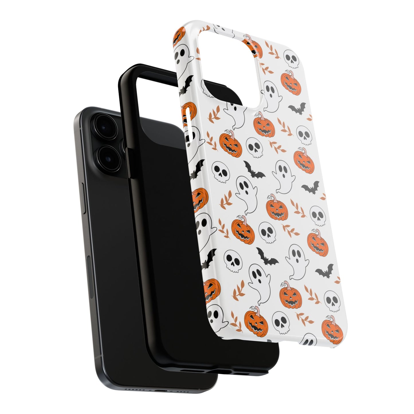 Halloween Themed Tough Phone Cases, Spooky Ghosts & Skulls, Perfect for Fall Decor, Unique Gift for Halloween Lovers, Fun Pumpkin Design