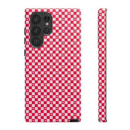 Red Checkerboard Heart Phone Case