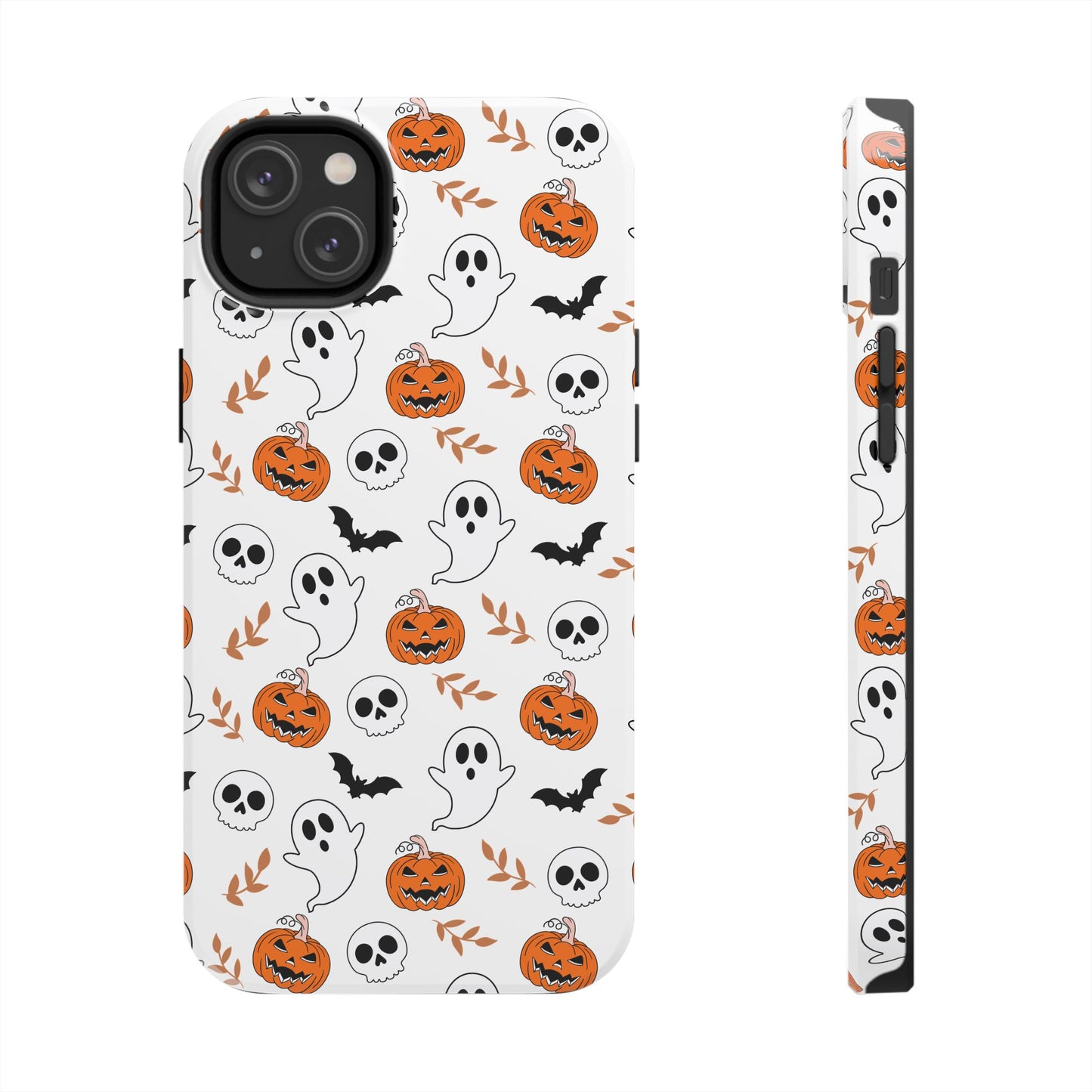 Halloween Themed Tough Phone Cases, Spooky Ghosts & Skulls, Perfect for Fall Decor, Unique Gift for Halloween Lovers, Fun Pumpkin Design