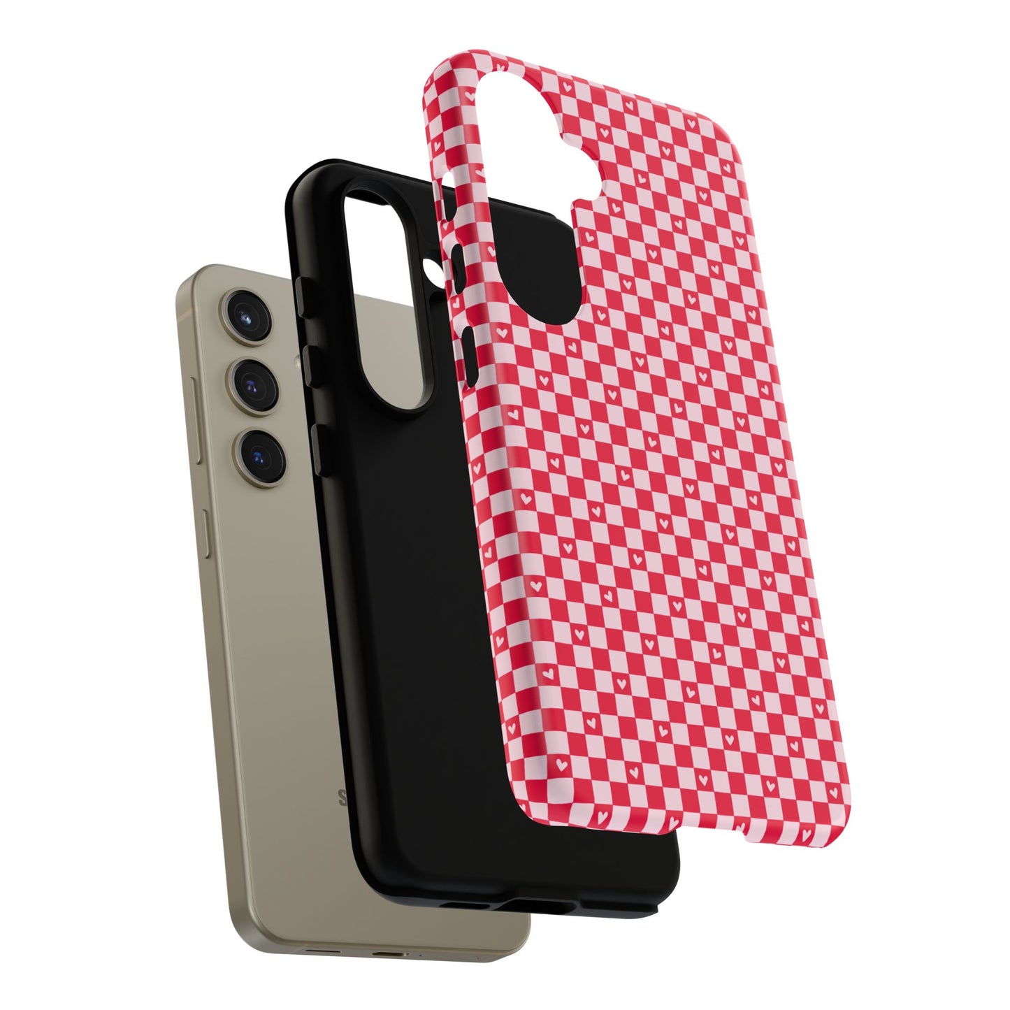 Red Checkerboard Heart Phone Case