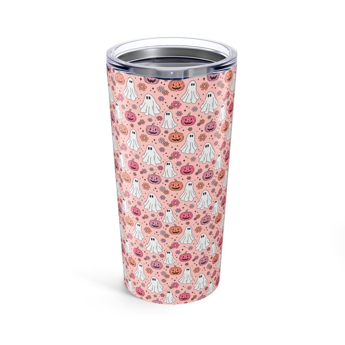 Halloween Ghosts Tumbler, 20oz Stainless Steel Drinkware, Fall Coffee Cup, Cute Halloween Gift, Spooky Mug for Parties
