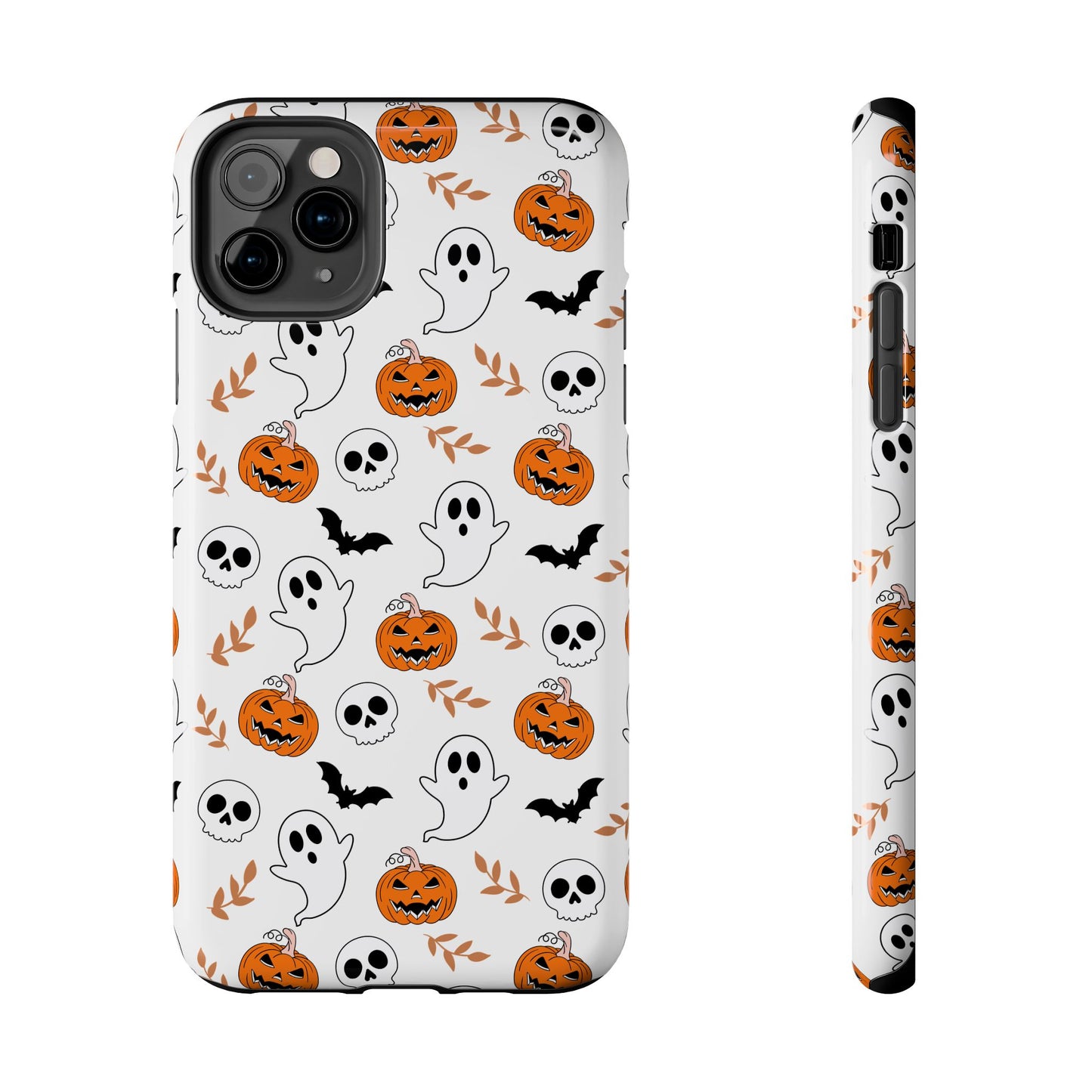 Halloween Themed Tough Phone Cases, Spooky Ghosts & Skulls, Perfect for Fall Decor, Unique Gift for Halloween Lovers, Fun Pumpkin Design