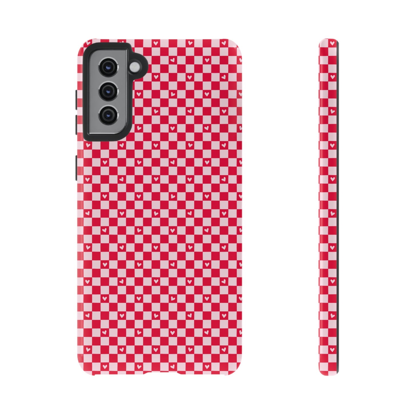 Red Checkerboard Heart Phone Case