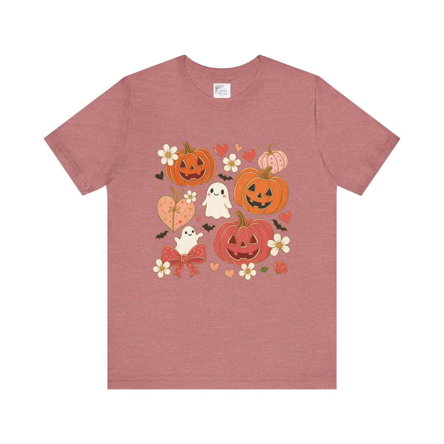 Halloween Ghost & Pumpkin Tee, Perfect for Fall, Halloween Parties, Cozy Autumn Wear, Unisex T-Shirt, Seasonal Gift Idea