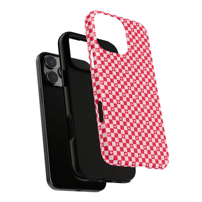 Red Checkerboard Heart Phone Case