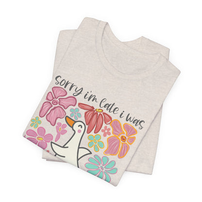 Floral Apology Tee - Unisex Jersey Short Sleeve T-Shirt with Playful Design