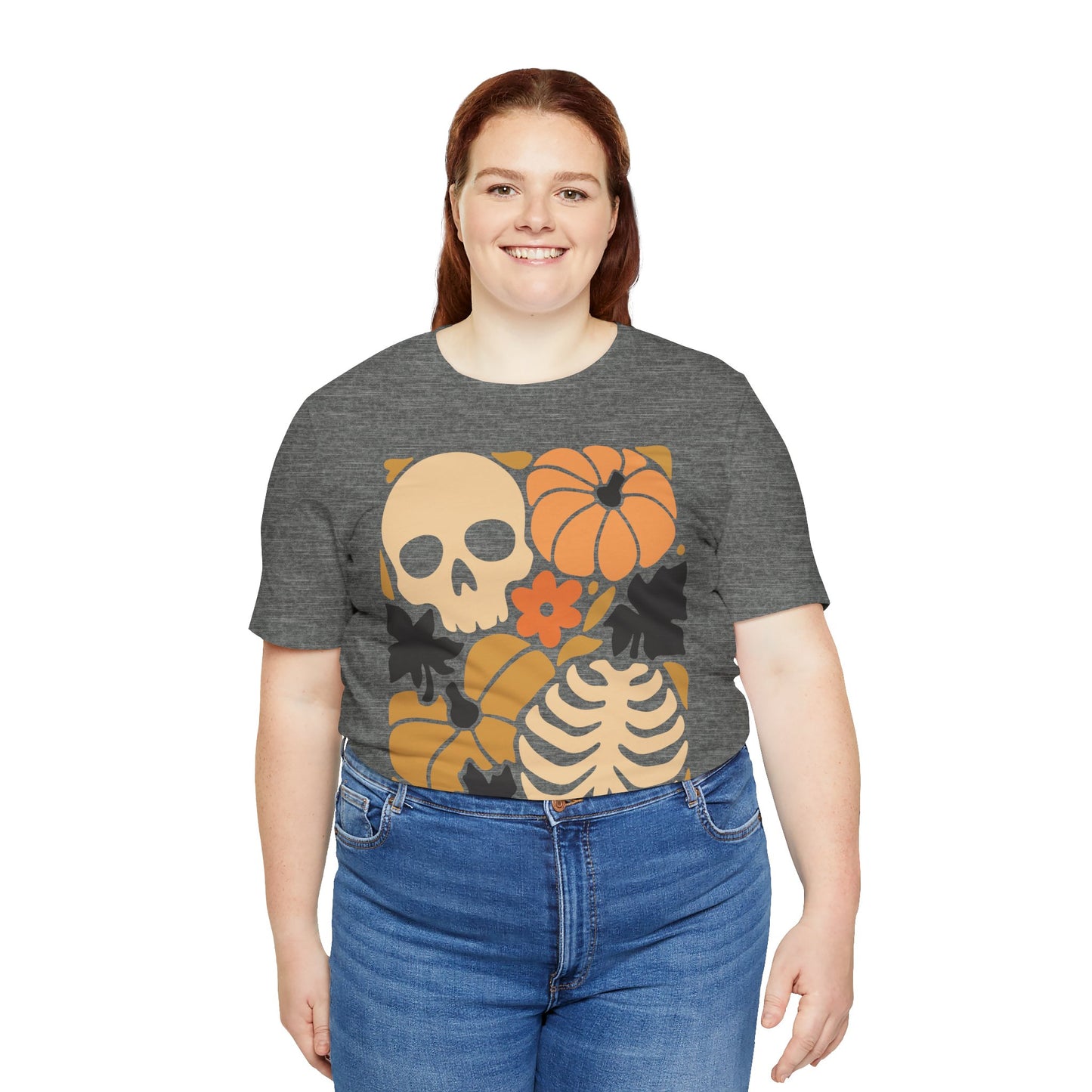 Autumn Vibes Graphic Tee | Halloween Shirt, Fall Apparel, Unisex Tee, Spooky Fashion, Pumpkin Skull Top