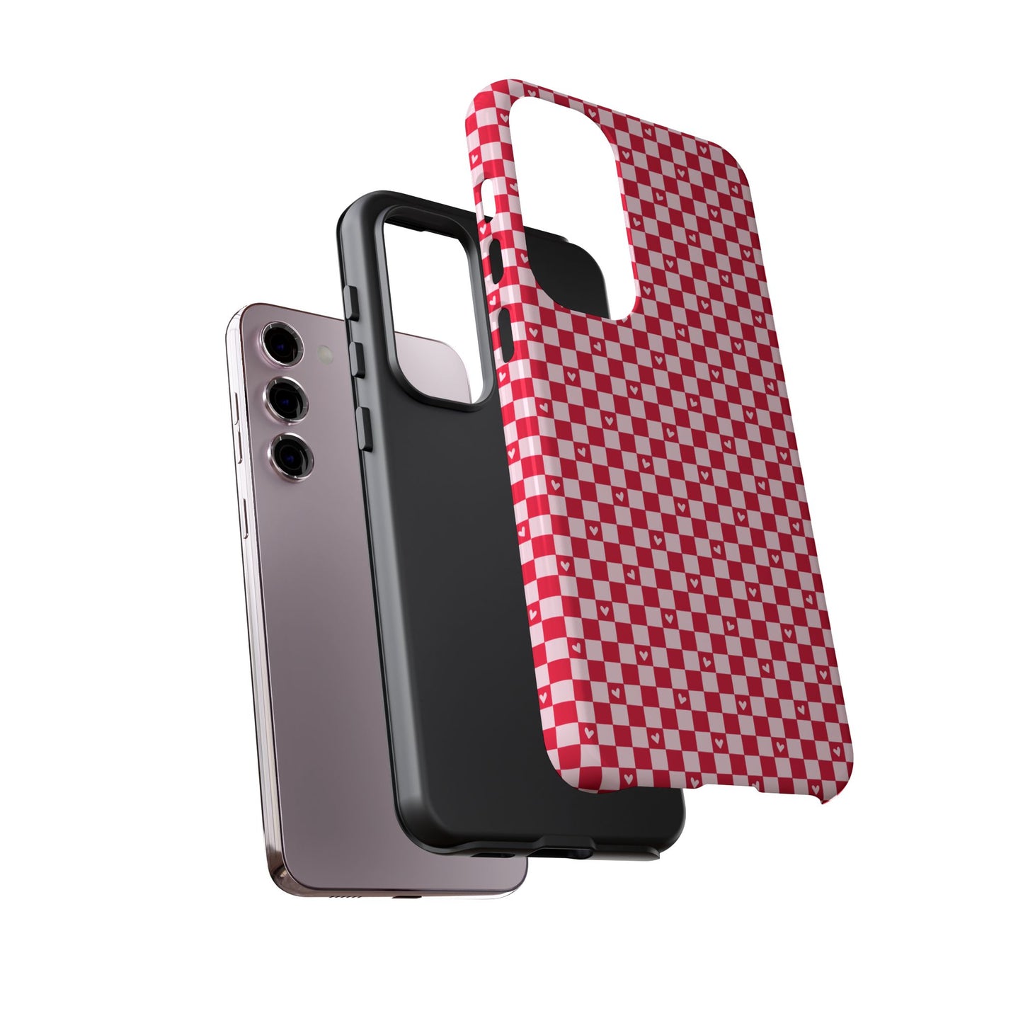 Red Checkerboard Heart Phone Case