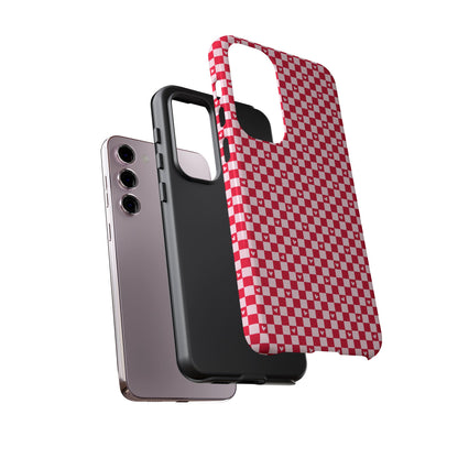 Red Checkerboard Heart Phone Case