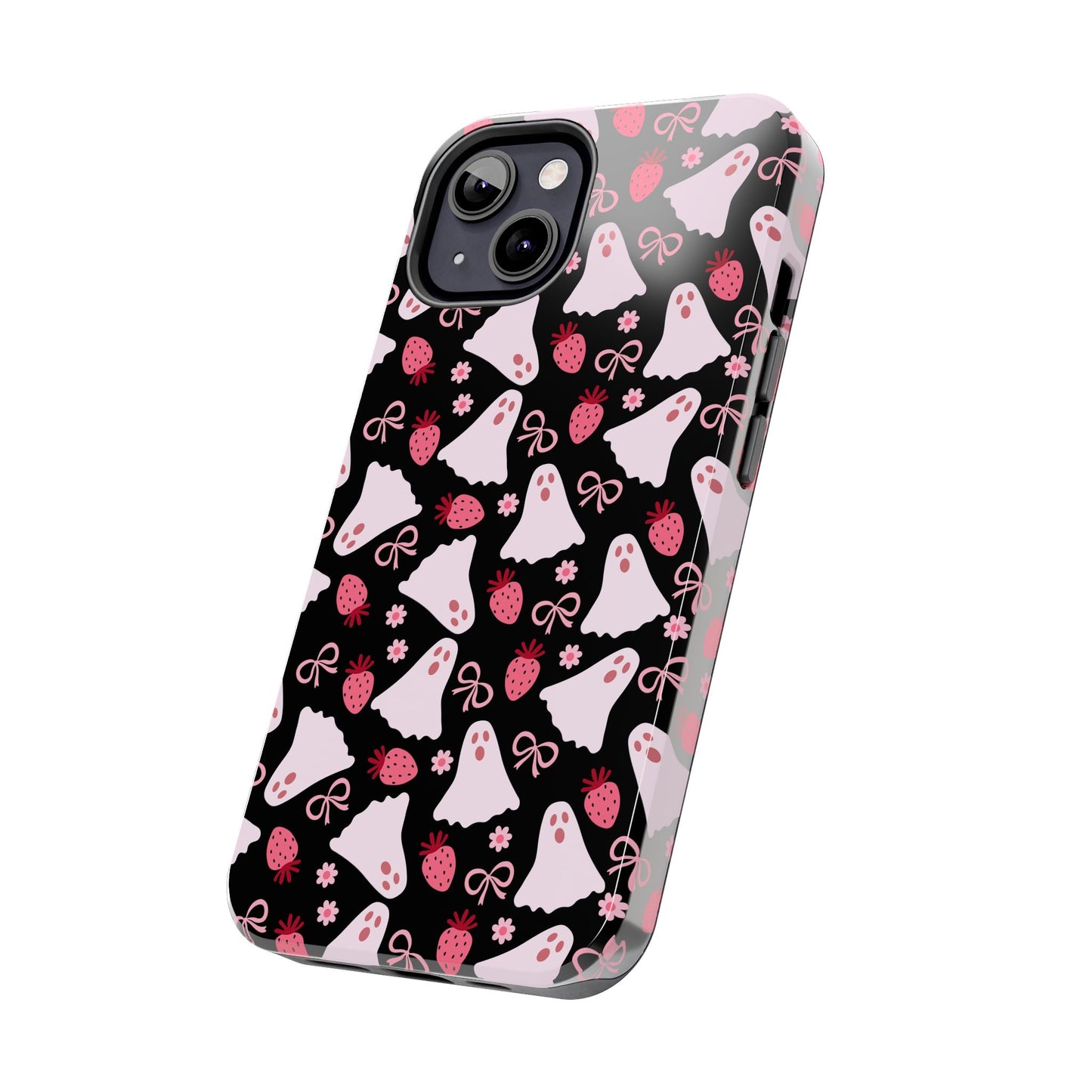 Cute Ghosts and Strawberries Phone Case | Tough Phone Cases, Halloween Accessories, Unique Gift Ideas, Spooky Aesthetic, Everyday Style