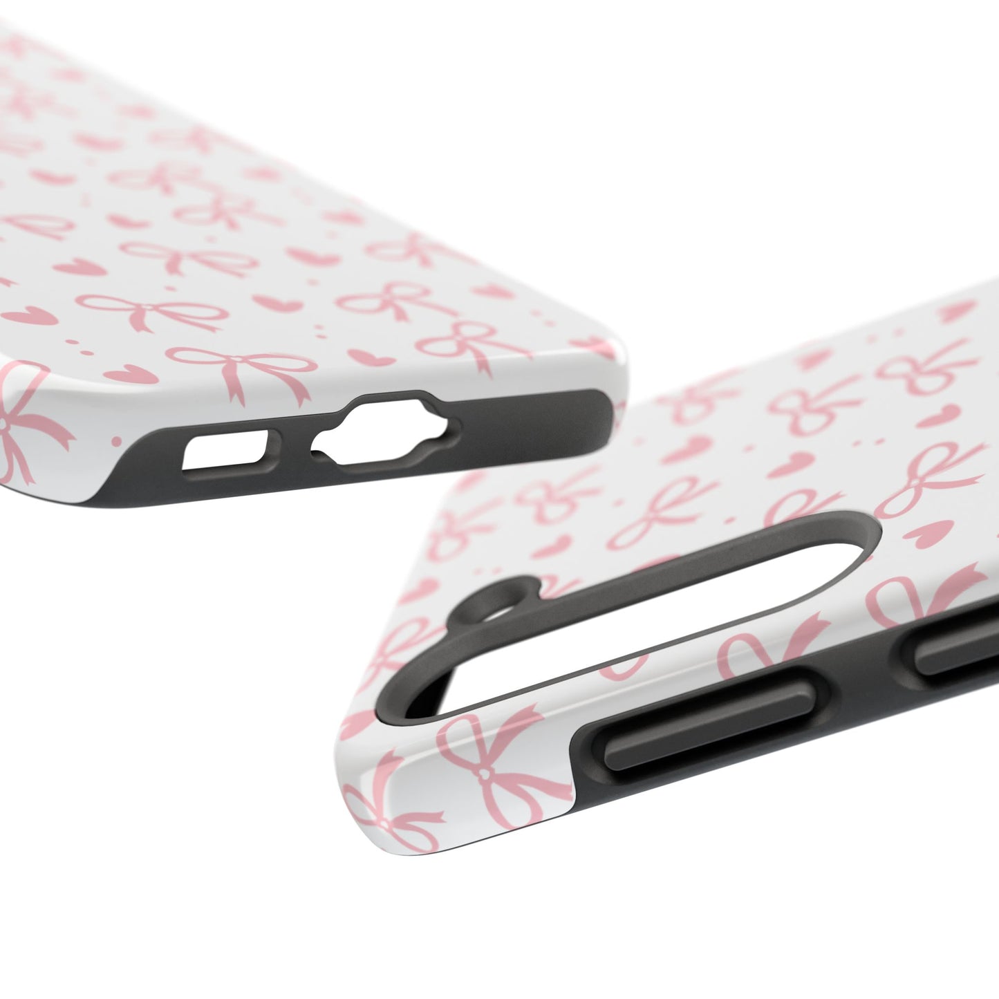 Love & Bows Tough Phone Cases for Girls, Cute Phone Cover, Valentine's Day Gift, Girly Accessories, Heart Pattern