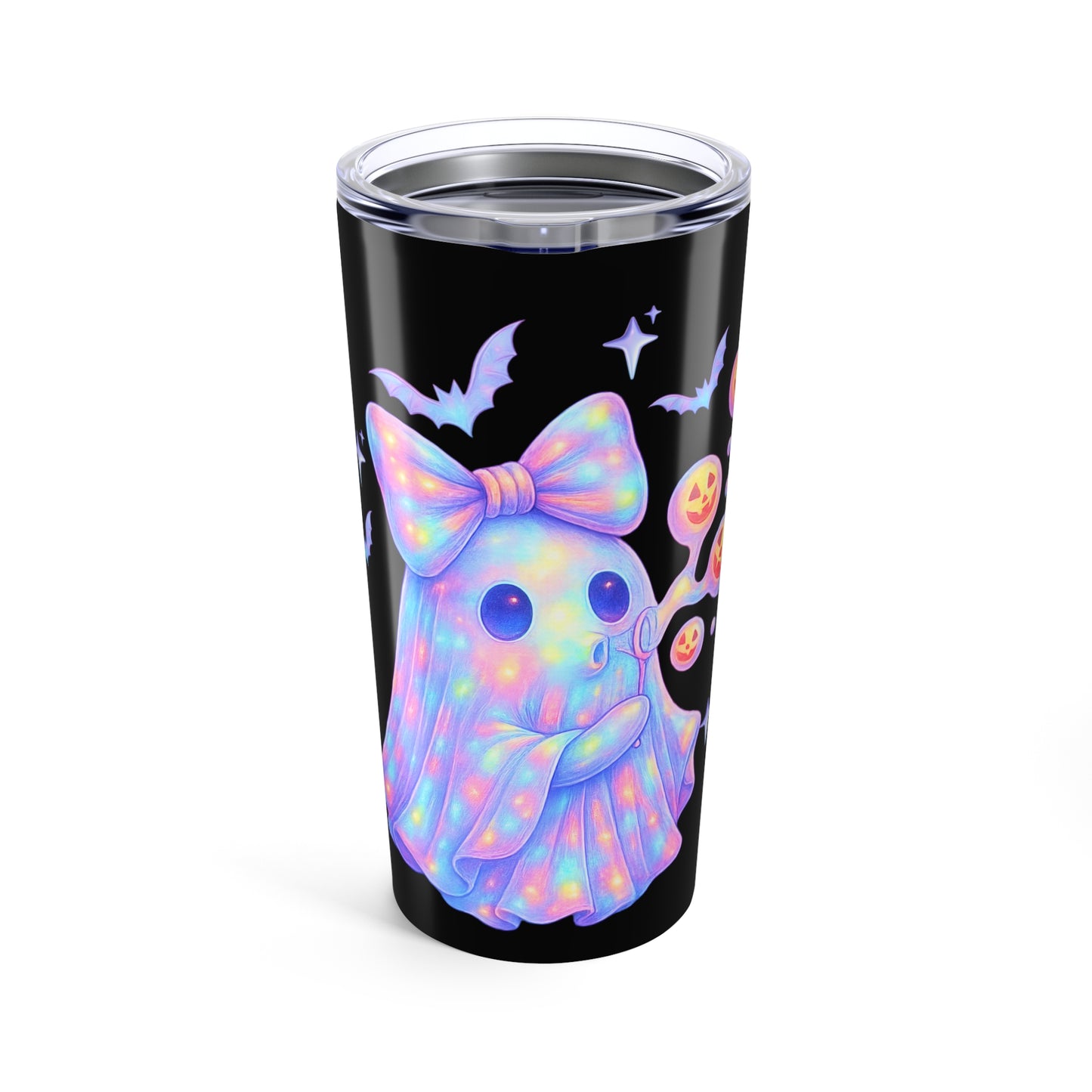 Ghostly Glow 20oz Tumbler | Cute Halloween Drinkware, Ghost Themed Mug, Spooky Decor, Perfect for Gifting, Party Accessory