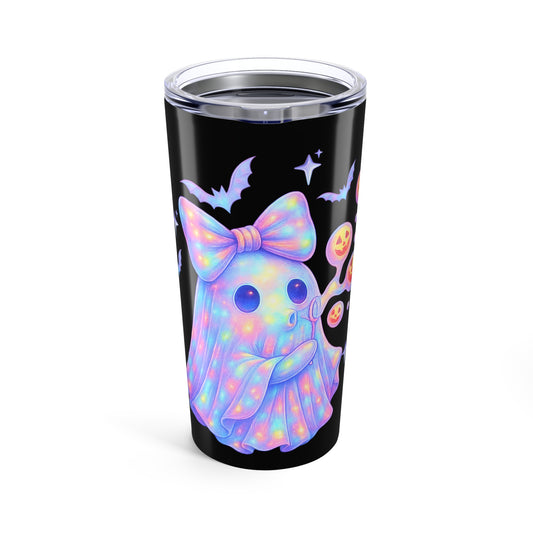 Ghostly Glow 20oz Tumbler | Cute Halloween Drinkware, Ghost Themed Mug, Spooky Decor, Perfect for Gifting, Party Accessory