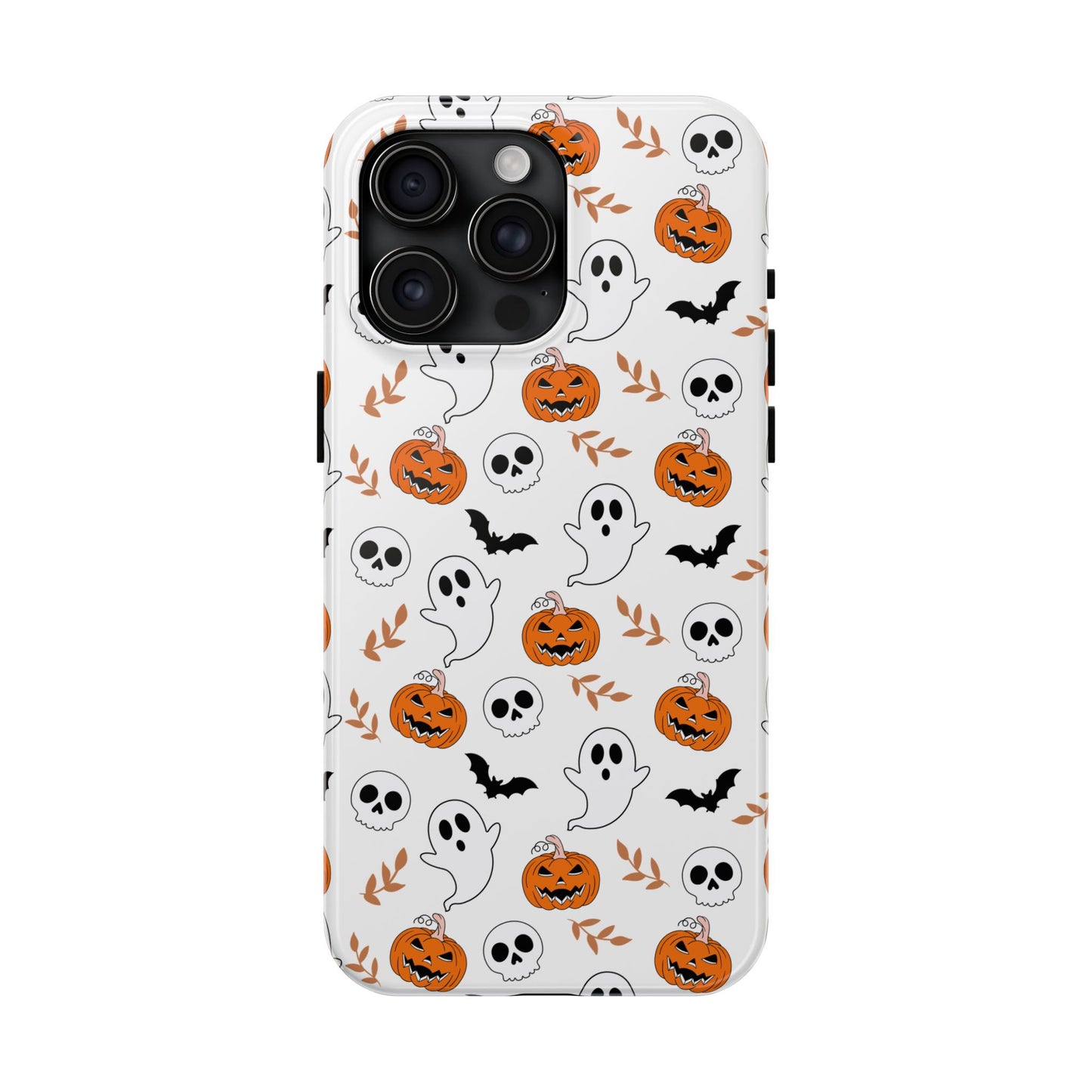 Halloween Themed Tough Phone Cases, Spooky Ghosts & Skulls, Perfect for Fall Decor, Unique Gift for Halloween Lovers, Fun Pumpkin Design