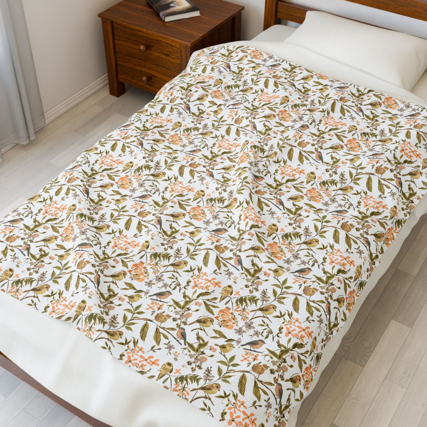 Floral Velveteen Plush Blanket