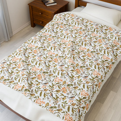 Floral Velveteen Plush Blanket