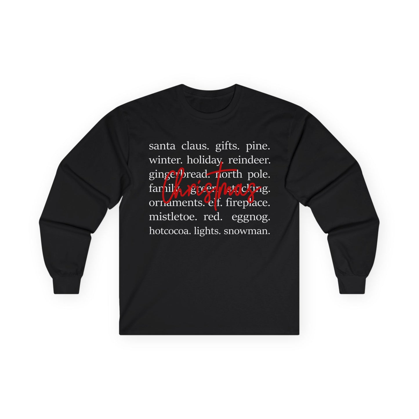 Holiday Vibes Long Sleeve Tee - Santa Claus & Winter Celebration Design