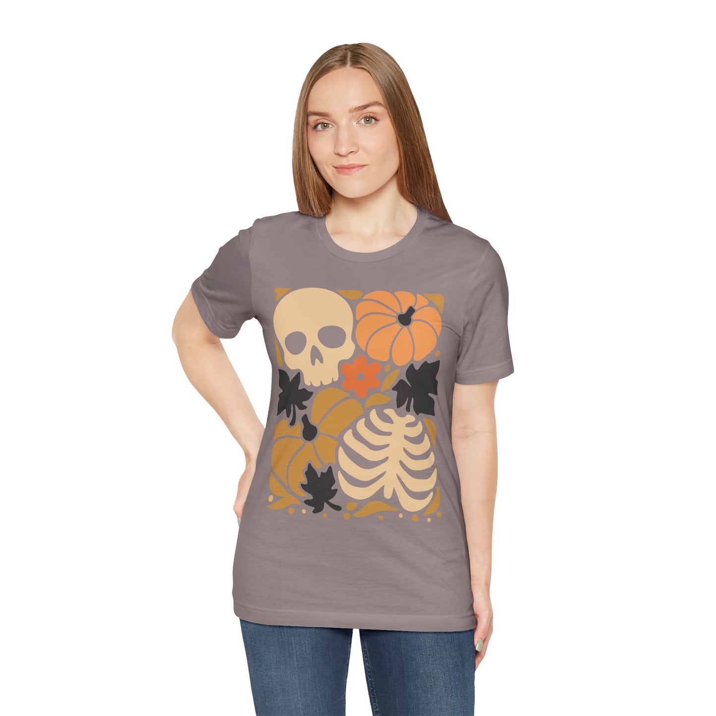 Autumn Vibes Graphic Tee | Halloween Shirt, Fall Apparel, Unisex Tee, Spooky Fashion, Pumpkin Skull Top