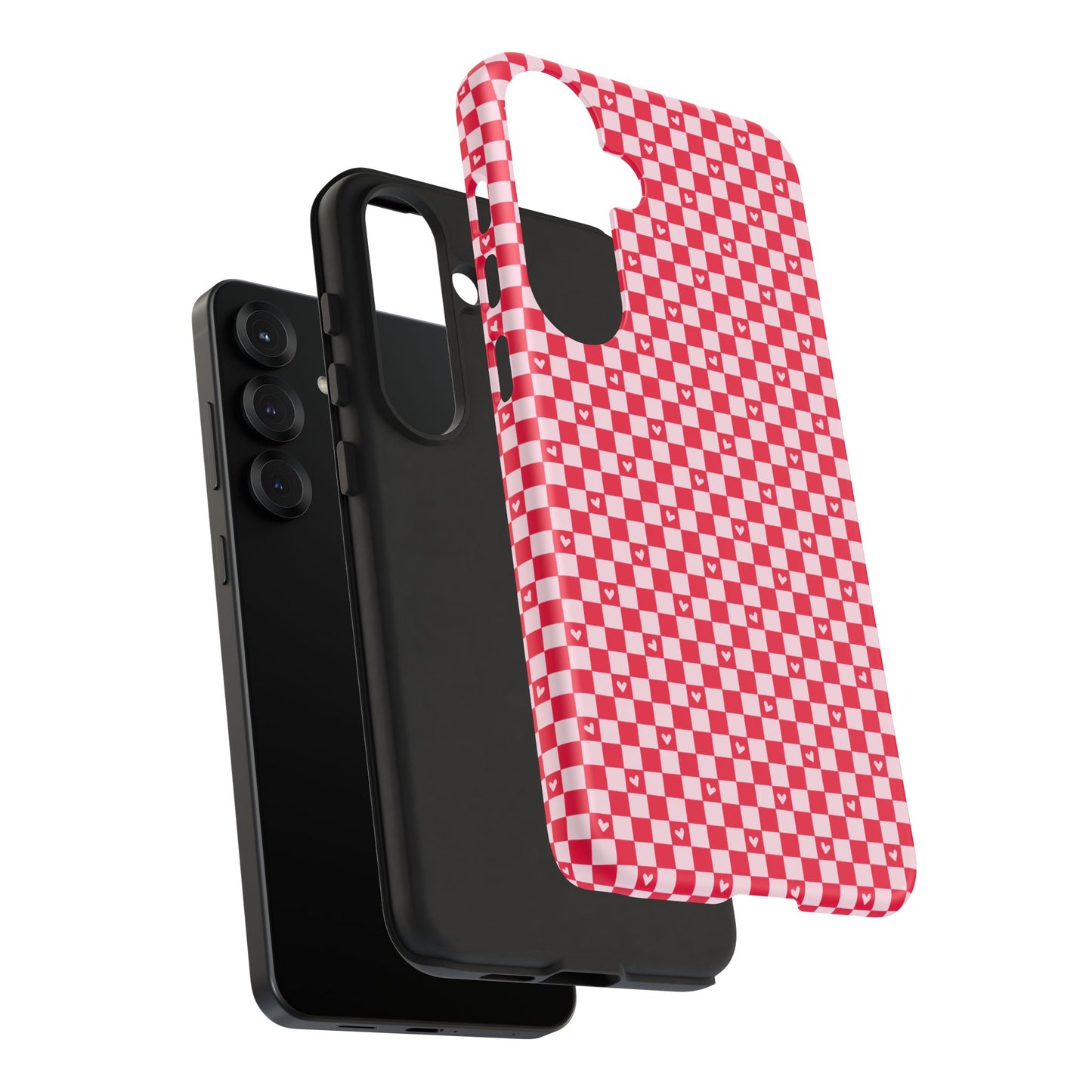Red Checkerboard Heart Phone Case