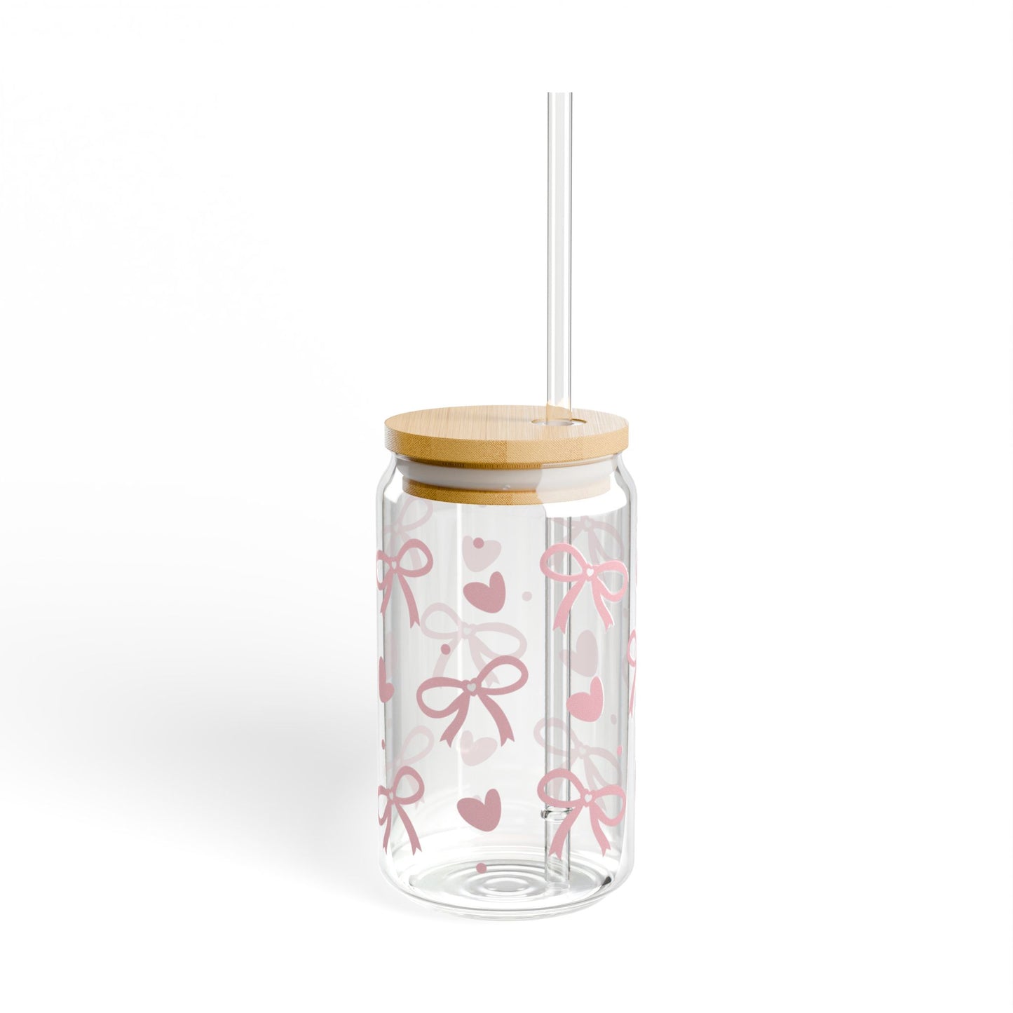 Charming Bow-Decorated Sipper Glass, 16oz – Perfect for Gifts, Parties, Weddings, Home Decor, Sweetheart Celebrations