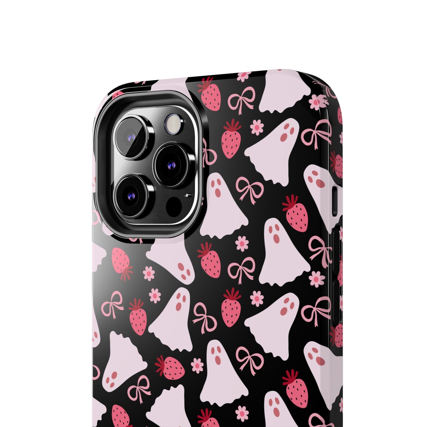 Cute Ghosts and Strawberries Phone Case | Tough Phone Cases, Halloween Accessories, Unique Gift Ideas, Spooky Aesthetic, Everyday Style