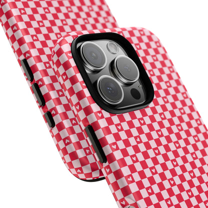 Red Checkerboard Heart Phone Case