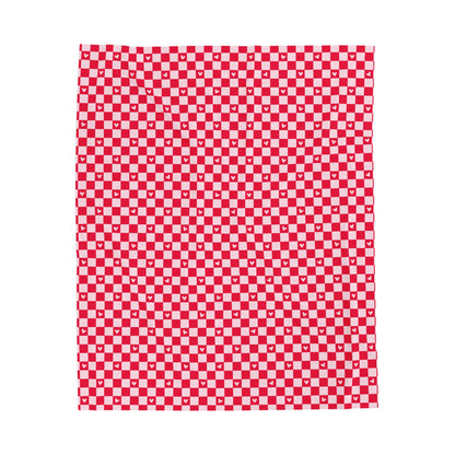 Checkerboard Velveteen Plush Blanket