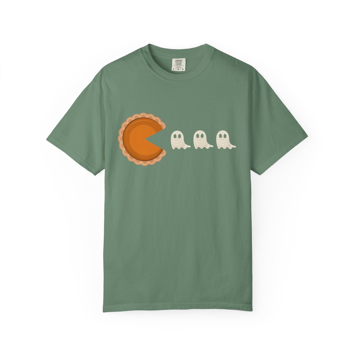 Pac-Man Pumpkin Pie Ghosts Unisex T-Shirt, Halloween Tee, Gamer Shirt, Fun Graphic Top, Gift for Gamers, Casual Wear