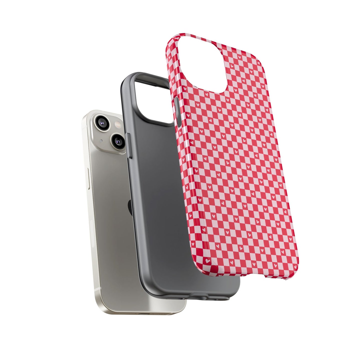 Red Checkerboard Heart Phone Case