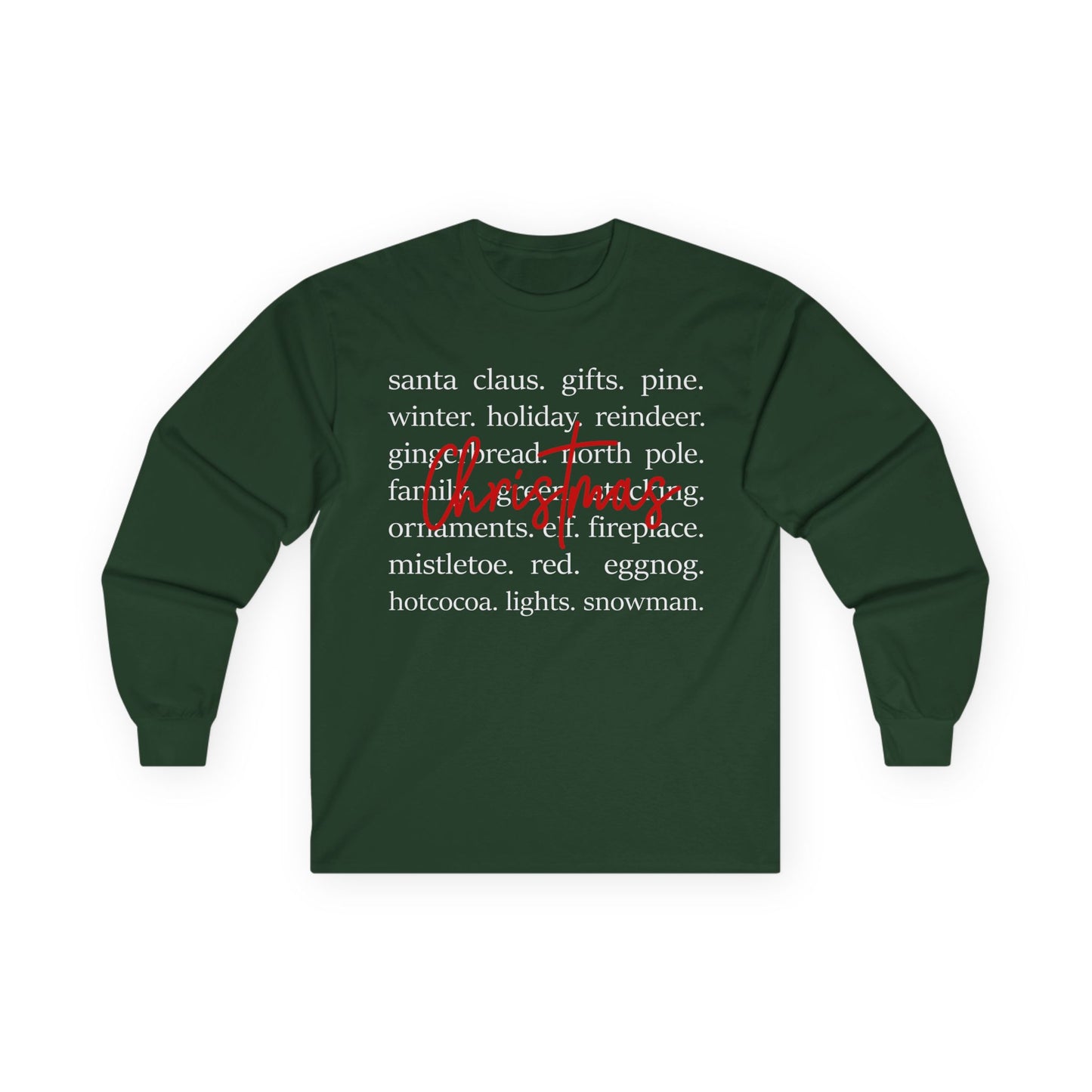 Holiday Vibes Long Sleeve Tee - Santa Claus & Winter Celebration Design