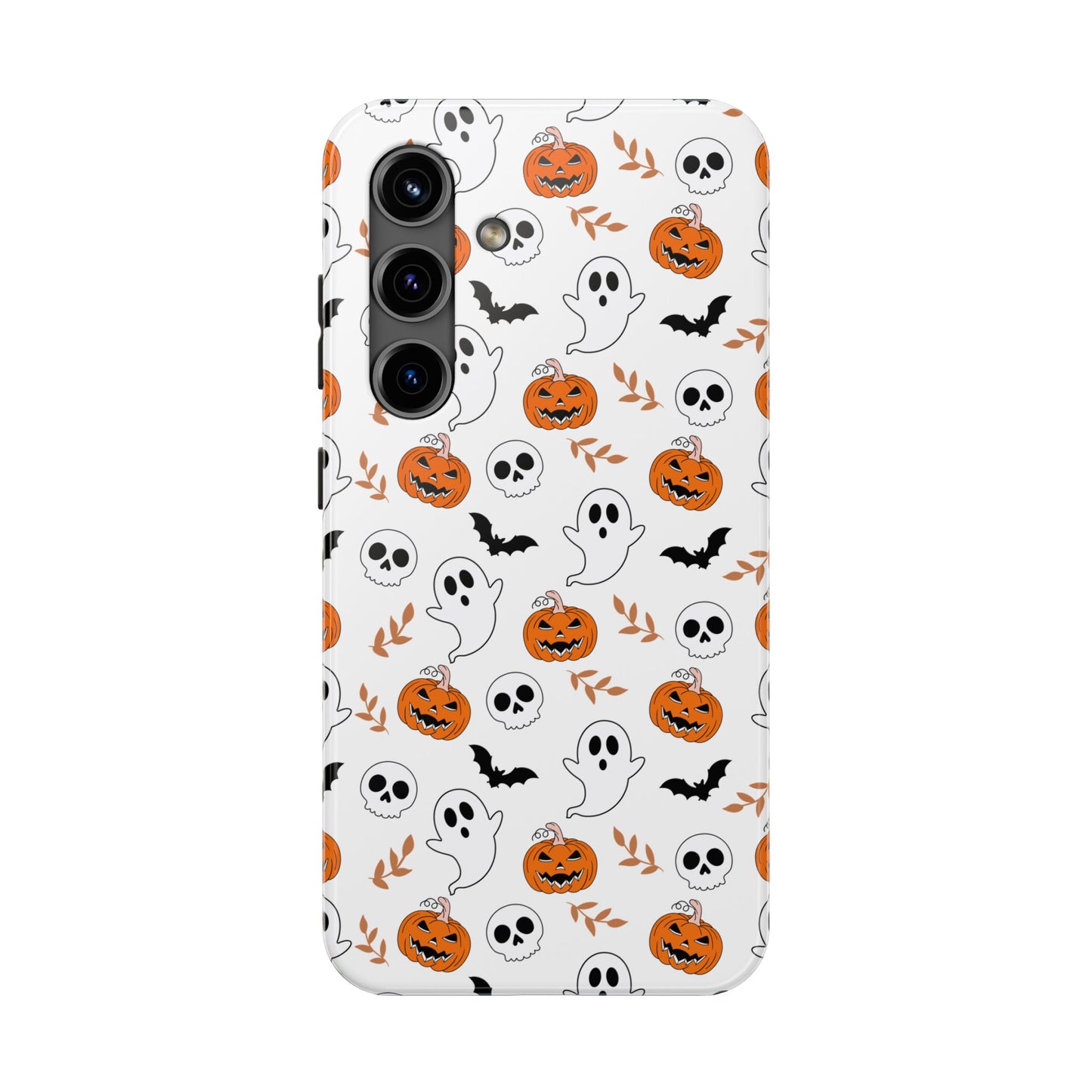 Halloween Themed Tough Phone Cases, Spooky Ghosts & Skulls, Perfect for Fall Decor, Unique Gift for Halloween Lovers, Fun Pumpkin Design