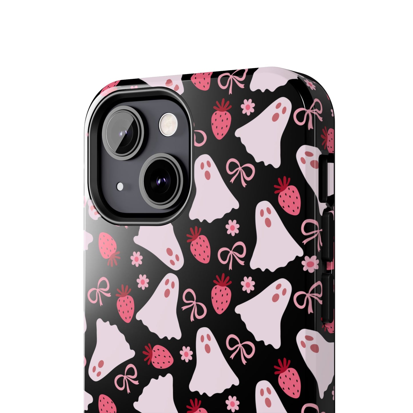 Cute Ghosts and Strawberries Phone Case | Tough Phone Cases, Halloween Accessories, Unique Gift Ideas, Spooky Aesthetic, Everyday Style